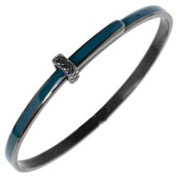 Pre Owned سوار بوتيغا فينيتا أسورة فضة إسترلينية وإينامل أزرق مقاس صغير (سمول)