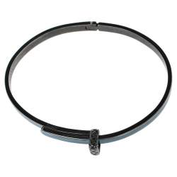 Pre Owned سوار بوتيغا فينيتا أسورة فضة إسترلينية وإينامل أزرق مقاس صغير (سمول)