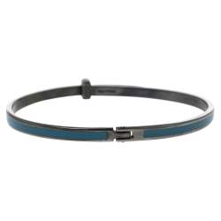 Pre Owned سوار بوتيغا فينيتا أسورة فضة إسترلينية وإينامل أزرق مقاس صغير (سمول)