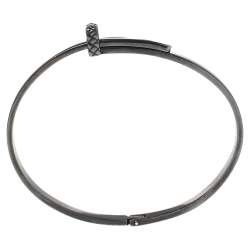 Pre Owned سوار بوتيغا فينيتا أسورة فضة إسترلينية وإينامل أزرق مقاس صغير (سمول)