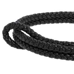 Pre Owned  سوار بوتيغا فينيتا جلد إنترشياتو رصاصي وفضة إسترلينية قابل للضبط