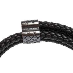 Pre Owned  سوار بوتيغا فينيتا جلد إنترشياتو رصاصي وفضة إسترلينية قابل للضبط