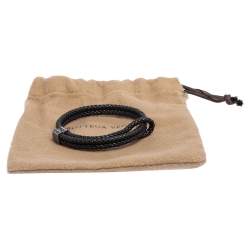 Pre Owned  سوار بوتيغا فينيتا جلد إنترشياتو رصاصي وفضة إسترلينية قابل للضبط