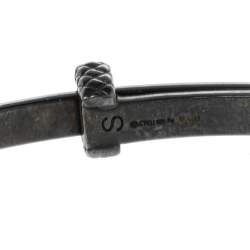 Pre Owned سوار بوتيغا فينيتا أسورة جلد إنترشياتو بني وفضة إسترلينية مقاس صغير (سمول)