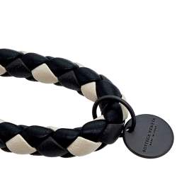 Bottega Veneta Monchrome Braided Leather Key Holder 