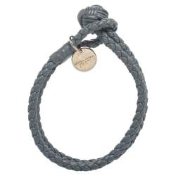مملوكة مسبقًا Bottega Veneta Blue Intrecciato Nappa Leather Knot Bracelet M