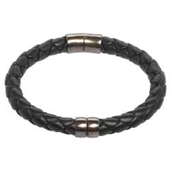 مملوكة مسبقًا سوار بوتيغا فينيتا جلد إنترشياتو أسود وفضة إسترلينية