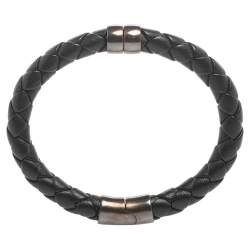 مملوكة مسبقًا سوار بوتيغا فينيتا جلد إنترشياتو أسود وفضة إسترلينية