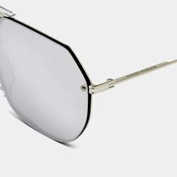 Pre Owned Bottega Veneta Silver BV1068S Mirrored Sunglasses