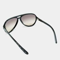 Pre Owned Bottega Veneta Black Gradient Aviator Sunglasses