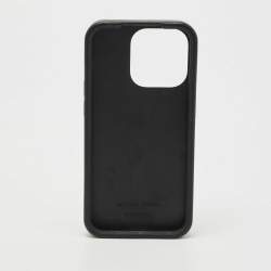 Bottega Veneta Black Intrecciato Rubber Silicone iPhone 14 Pro Case