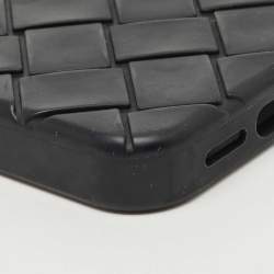 Bottega Veneta Black Intrecciato Rubber Silicone iPhone 14 Pro Case
