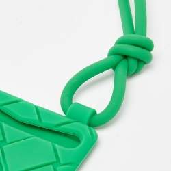 Bottega Veneta Green Rubber Lanyard Card Holder