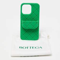 Bottega Veneta Green Intrecciato Rubber Silicone iPhone 13 Pro Case