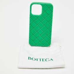Bottega Veneta Green Intrecciato Rubber Silicone iPhone 13 Pro Max Case