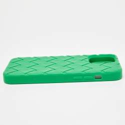 Bottega Veneta Green Intrecciato Rubber Silicone iPhone 13 Pro Max Case