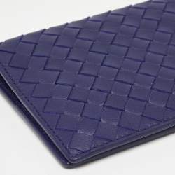 Bottega Veneta Indigo Intrecciato Leather Passport Holder