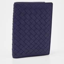 Bottega Veneta Indigo Intrecciato Leather Passport Holder
