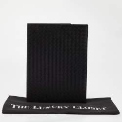 Bottega Veneta Black Intrecciato Leather Agenda Cover