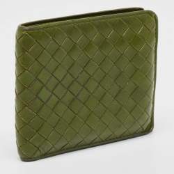 Bottega Veneta Light Green Intrecciato Leather Bifold Wallet