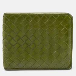 Bottega Veneta Light Green Intrecciato Leather Bifold Wallet