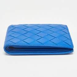 Bottega Veneta Blue Intrecciato Leather Bifold Wallet