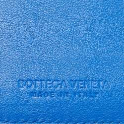 Bottega Veneta Blue Intrecciato Leather Bifold Wallet