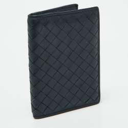 Bottega Veneta Blue Intrecciato Leather Card Case