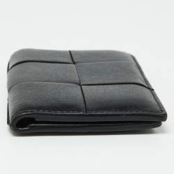 Bottega Veneta Black Leather Cassette Flap Card Case