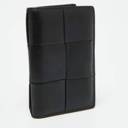 Bottega Veneta Black Leather Cassette Flap Card Case