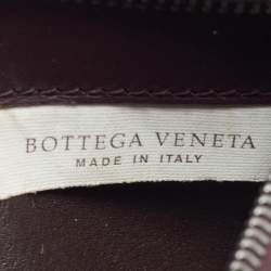 Bottega Veneta Dark Burgundy Intrecciato Leather Card Holder