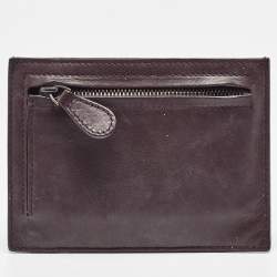 Bottega Veneta Dark Burgundy Intrecciato Leather Card Holder