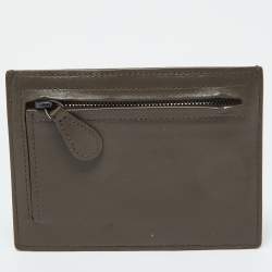 Bottega Veneta Grey Intrecciato Leather Zip Card Holder