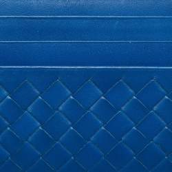 Bottega Veneta Blue Intrecciato Leather Card Holder