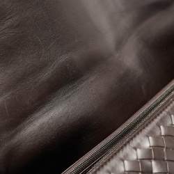 Bottega Veneta Choco Brown Intrecciato Leather Oversized Briefcase