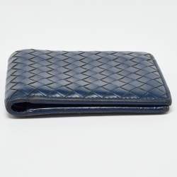 Bottega Veneta Blue Intrecciato Leather Bifold Wallet