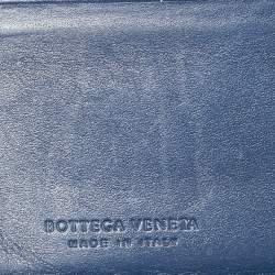 Bottega Veneta Blue Intrecciato Leather Bifold Wallet