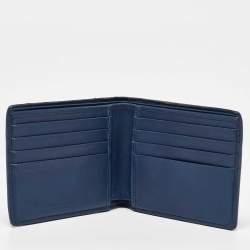 Bottega Veneta Blue Intrecciato Leather Bifold Wallet