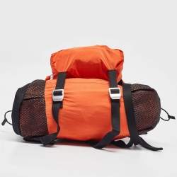 Bottega Veneta Orange Nylon Webbing Trimmed Shell Backpack