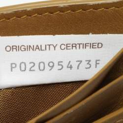 مملوكة مسبقًا Bottega Veneta Gold Intrecciato Leather Card Holder