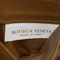 مملوكة مسبقًا Bottega Veneta Gold Intrecciato Leather Card Holder