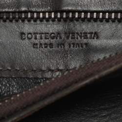 Bottega Veneta Brown Leather Intrecciato Card Holder