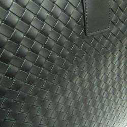 Bottega Veneta Black Intrecciato Leather Document Handbag