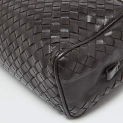 Bottega Veneta Dark Brown Intrecciato Leather Travel Pouch