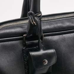 Pre Owned Bottega Veneta Black Intrecciato Leather Briefcase Bag