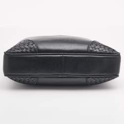 Pre Owned Bottega Veneta Black Intrecciato Leather Briefcase Bag