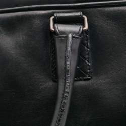 Pre Owned Bottega Veneta Black Intrecciato Leather Briefcase Bag