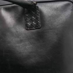 Pre Owned Bottega Veneta Black Intrecciato Leather Briefcase Bag