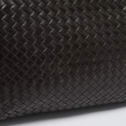 Bottega Veneta Dark Brown Intrecciato Leather Envelope Flap Briefcase