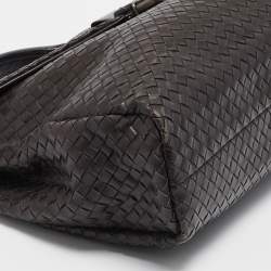 Bottega Veneta Dark Brown Intrecciato Leather Envelope Flap Briefcase